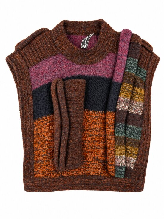 La Squadra Sweaters - Vintage La Squadra Monte Carlo Wool Mohair Angora Color Block Sweater Vest Italy